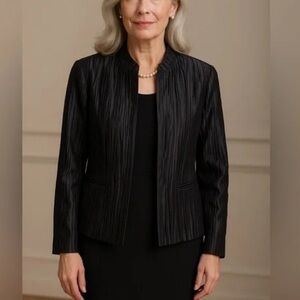 Lafayette 148 New York Black Textured Blazer
